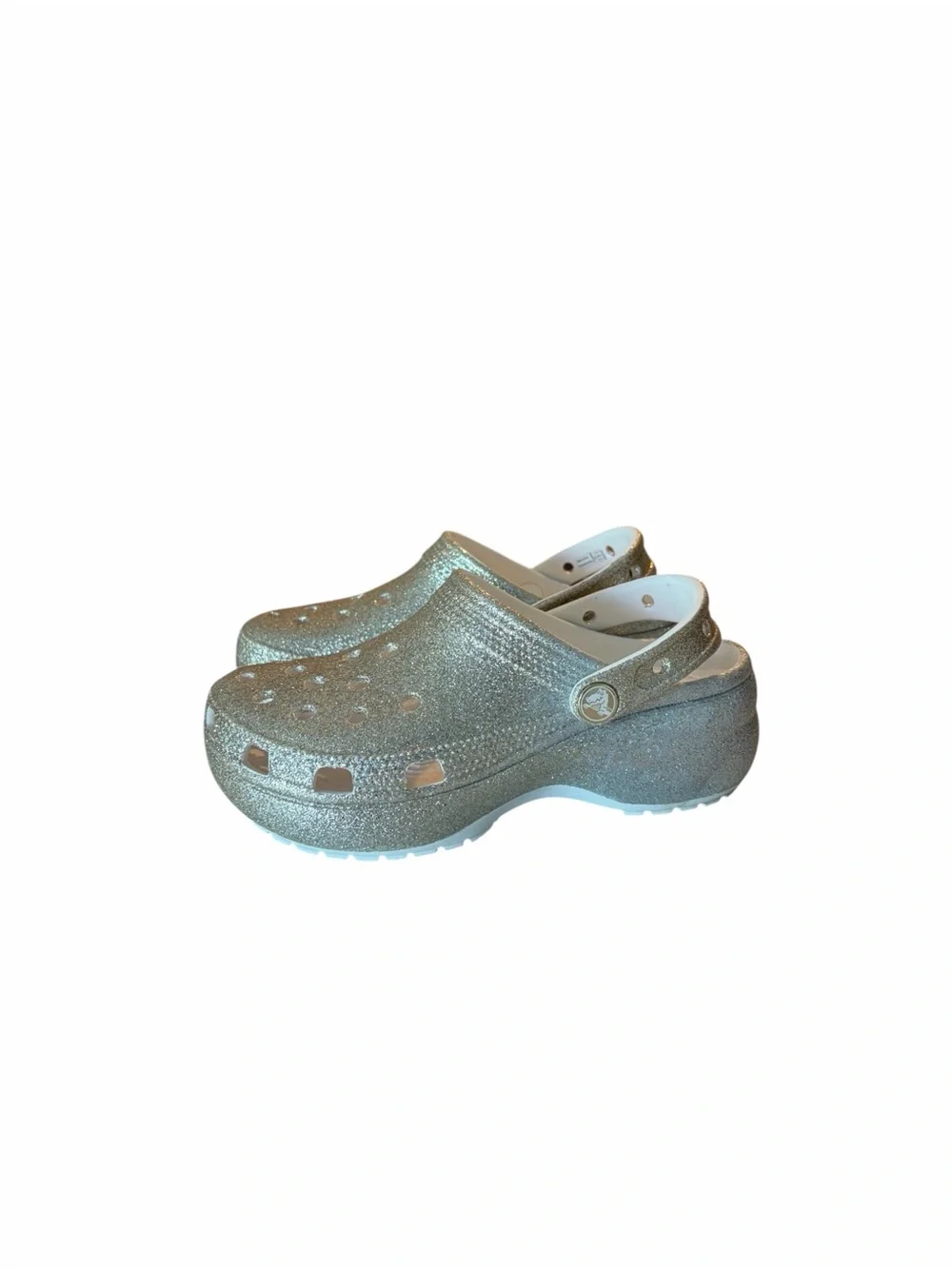 Crocs Classic Platform Glitter Ombre Clogs-Big Girls Size 5